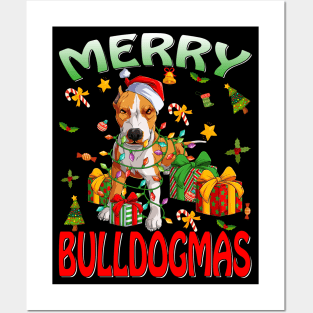 Merry Bulldogmas English Bulldog Ugly Christmas Dogs T-Shirt Posters and Art